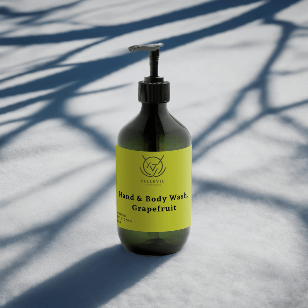 Close-up of Grapefruit Body Wash foam with refreshing citrus scent