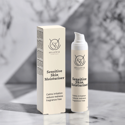 Texture of BelleVie Sensitive Skin Moisturiser on skin

