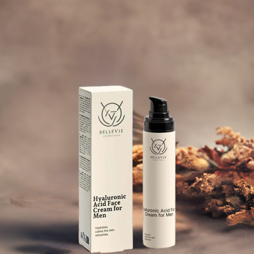 Hyaluronic Acid Face Cream for Men in sleek black jar