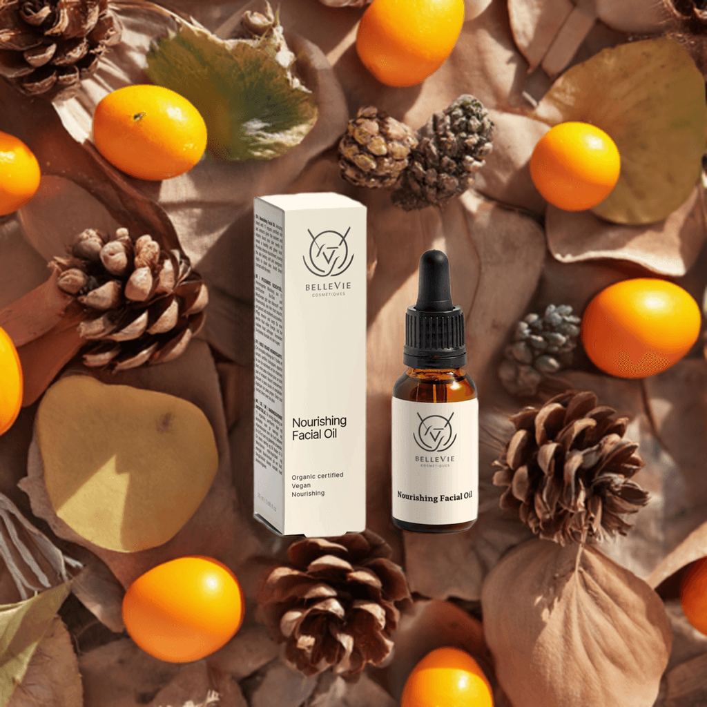 Close-up texture of lightweight organic facial oil for mature skin hydration

