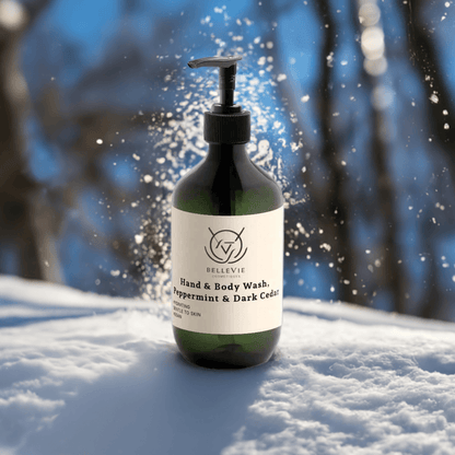 Peppermint Scent Hand & Body Wash 490ml – luxurious peppermint & dark cedar fragrance for a revitalizing experience
