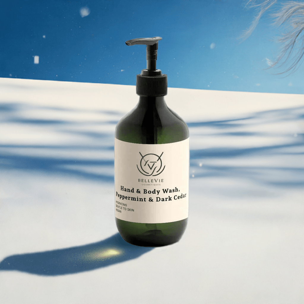 490ml Peppermint & Dark Cedar Hand & Body Wash – energizing peppermint and cedarwood scent for soft, refreshed skin