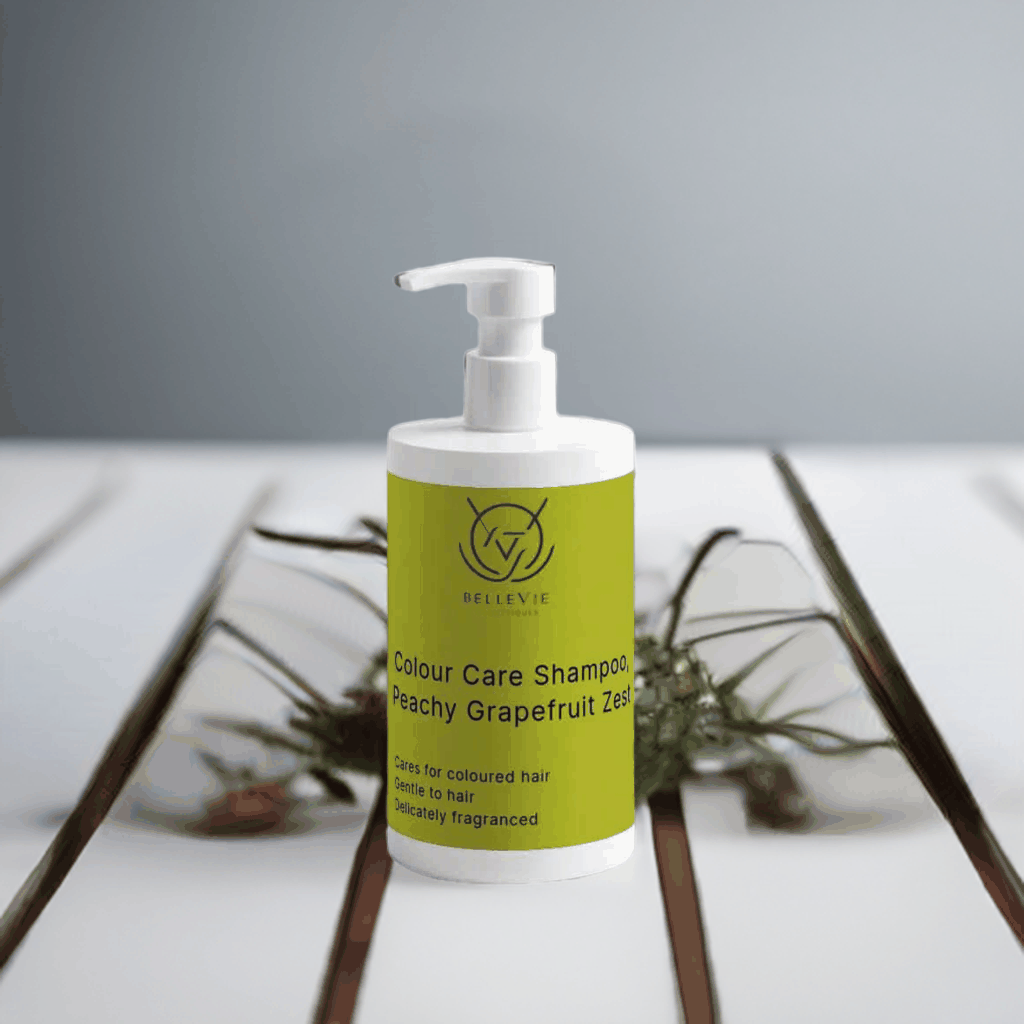 Colour Care Shampoo Peachy Grapefruit Zest 400ml bottle kept on a table