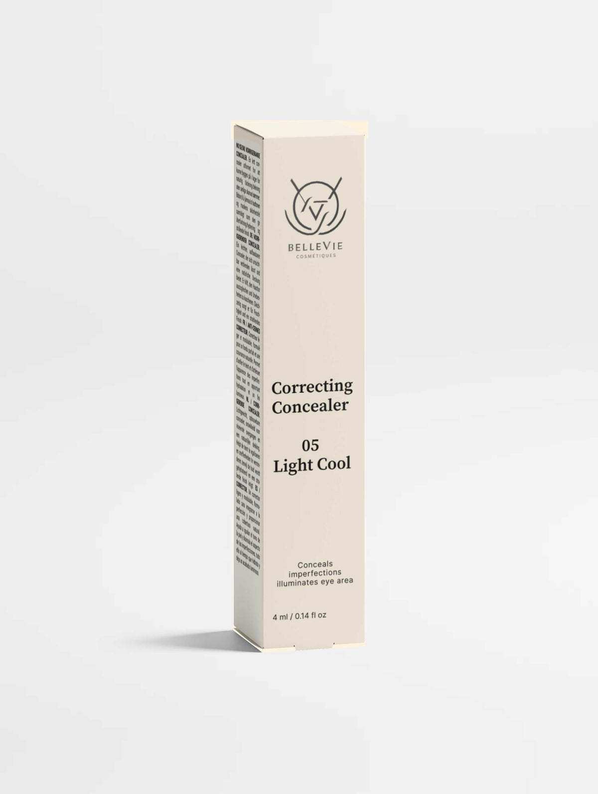 Hydrating Correcting Concealer box in pale beige, labeled 05 Light Cool, with a slim rectangular carton and black text