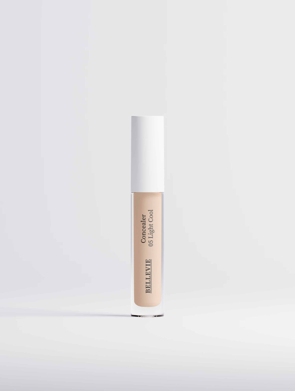 Hydrating Correcting Concealer in a slim clear tube with light beige product, white cap and 05 Light Cool label.
