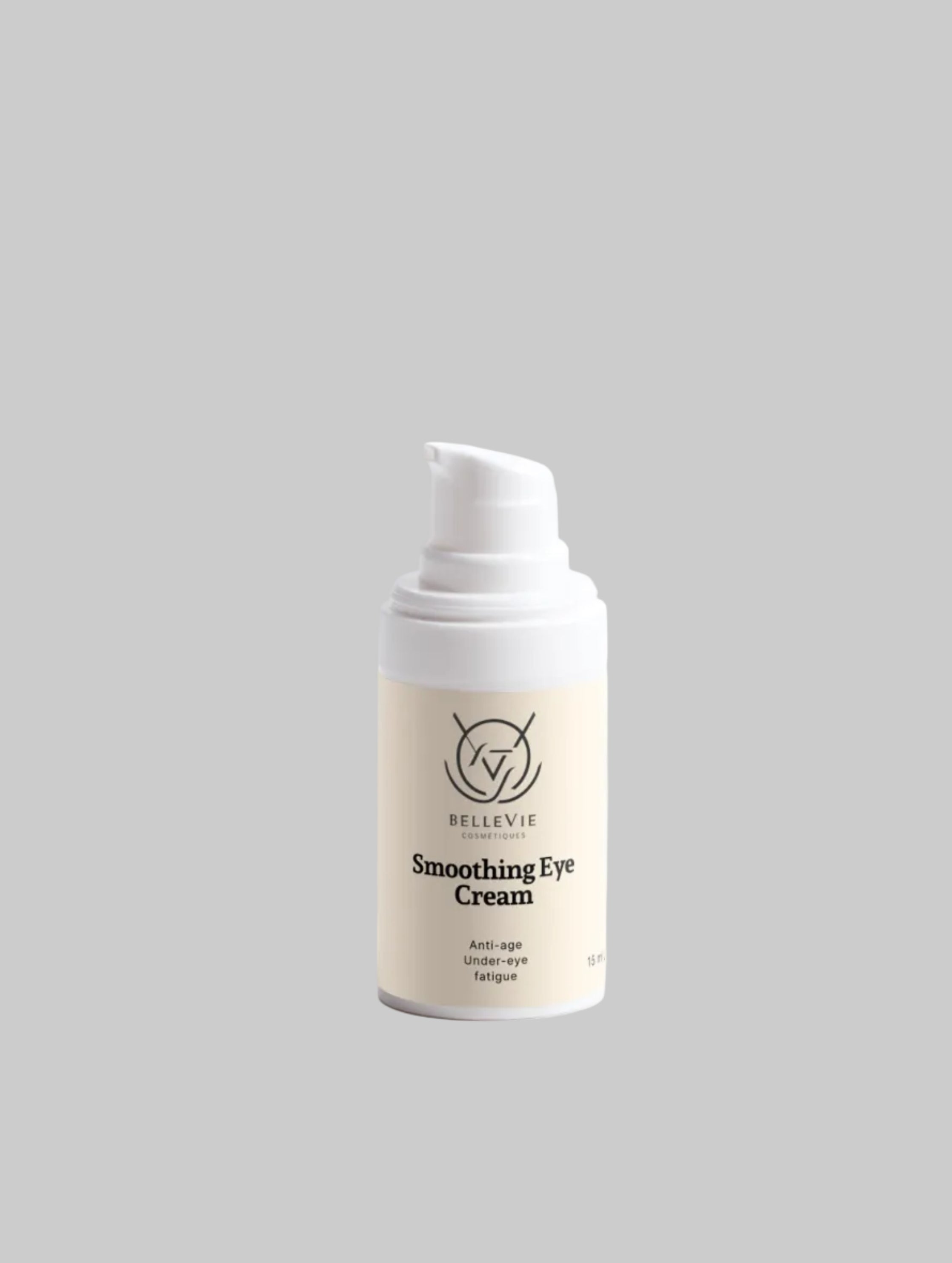 Skincare bottle with pump on a white background