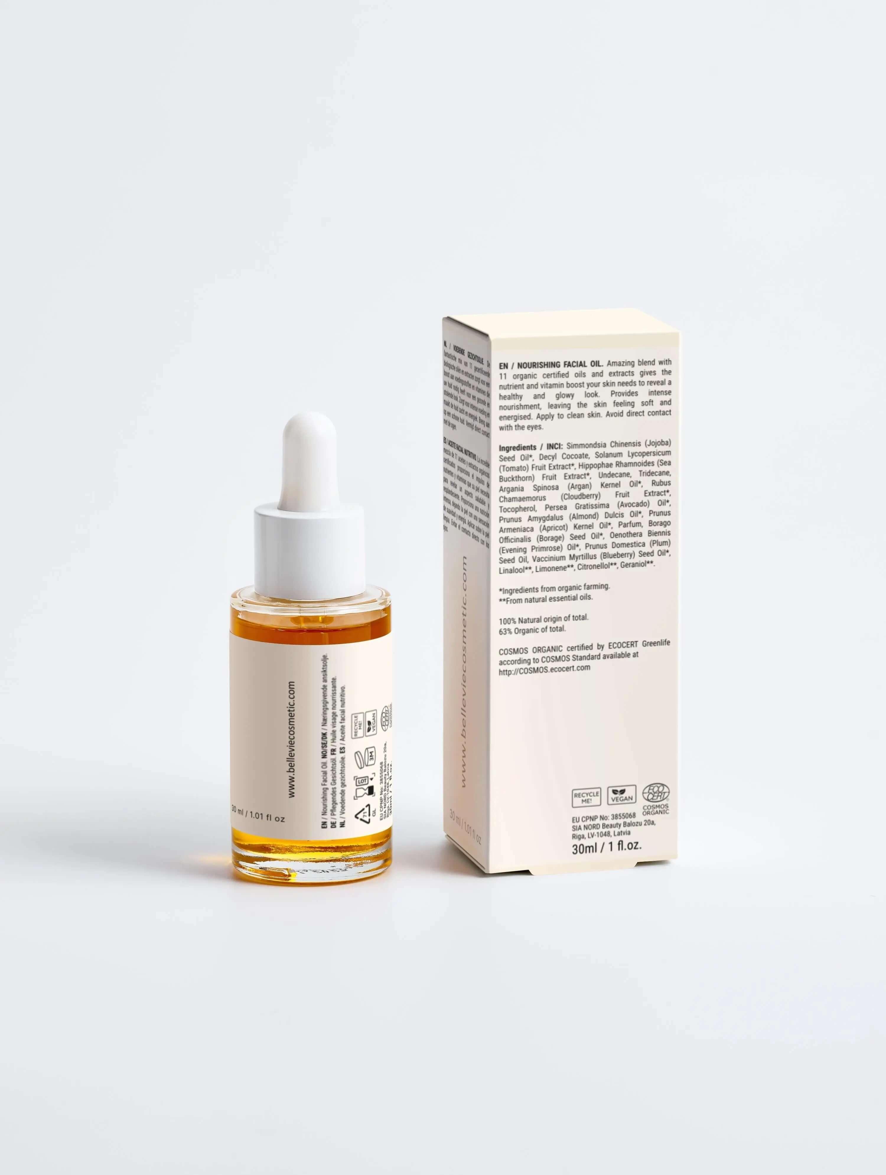 Nourishing Facial Oil 30ml - BelleVie Cosmétiques