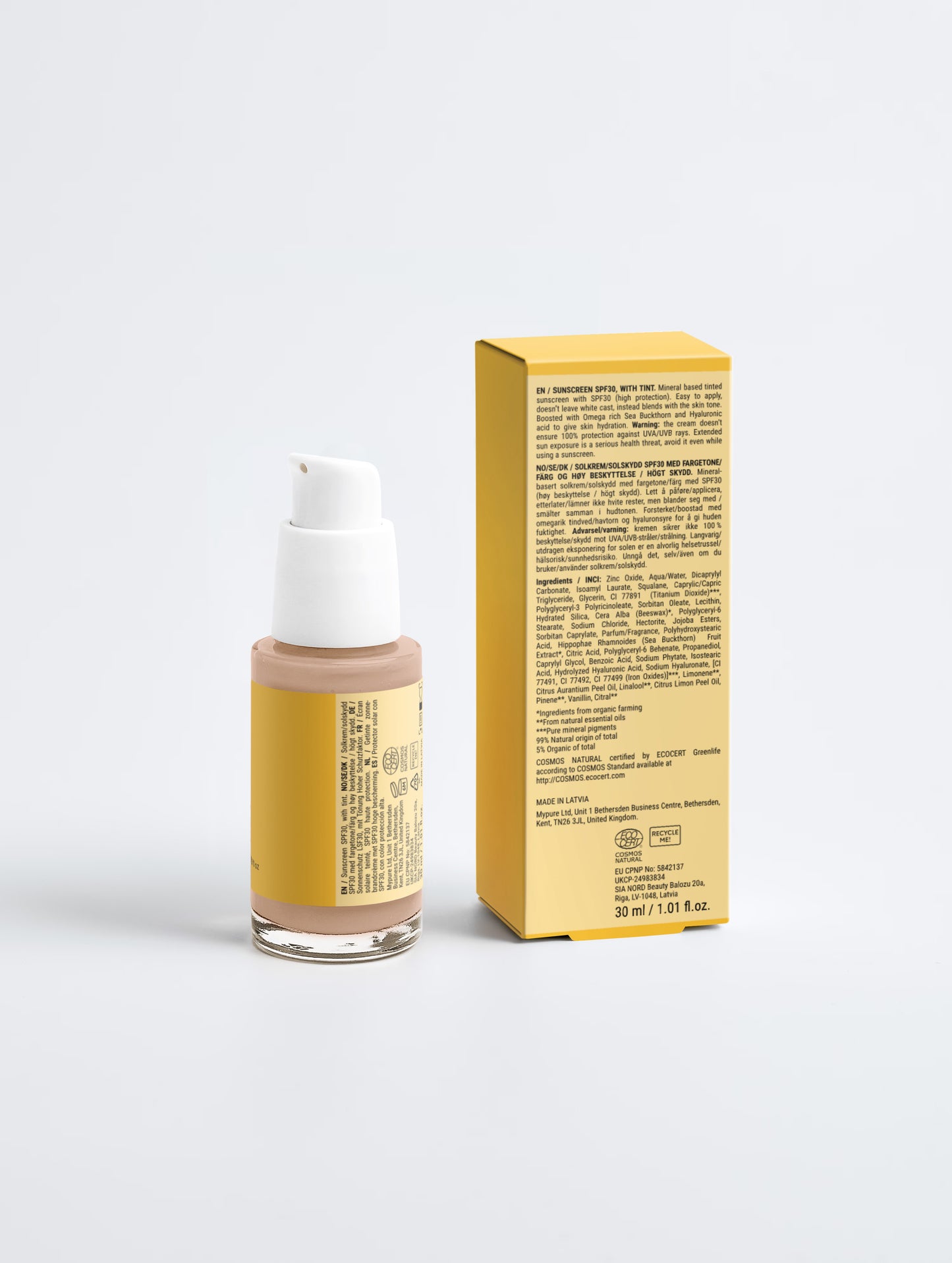 Tinted Mineral Sunscreen SPF 30 - Daily UV Protection & Natural Glow