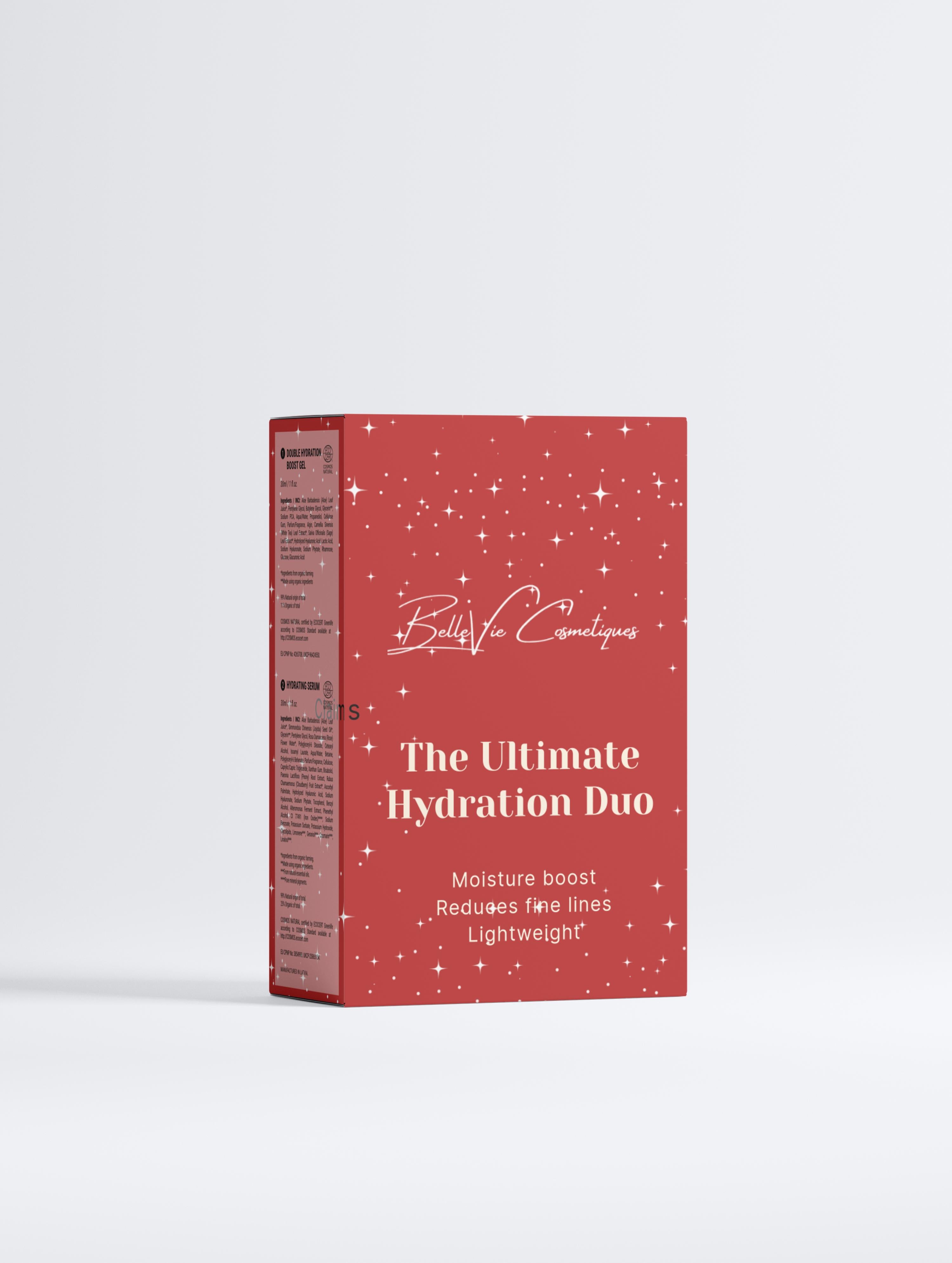 Red box of 'The Ultimate Hydration Duo' on a white background